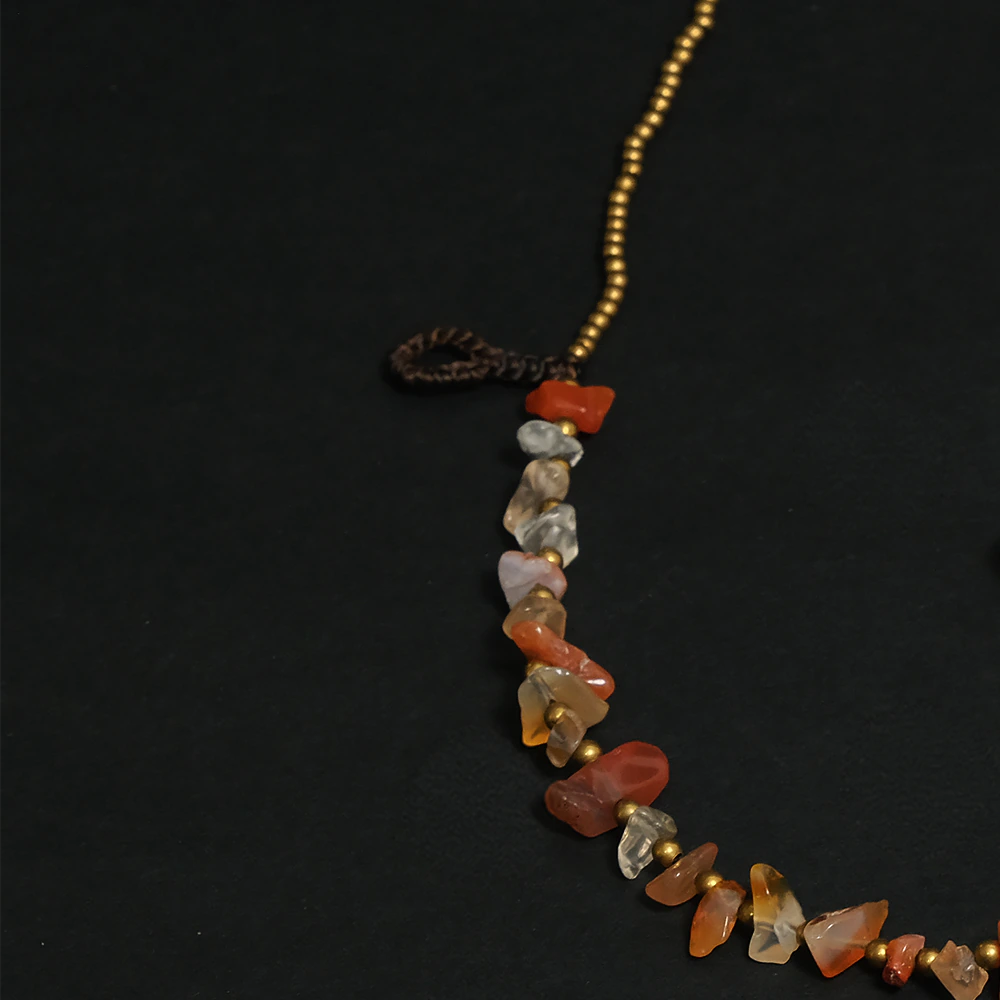Carnelian Glow Essence Bracelet – Tobillera Artesanal de Cornalina en Piedra Natural Ajustable Energia y Proteccion C8-04