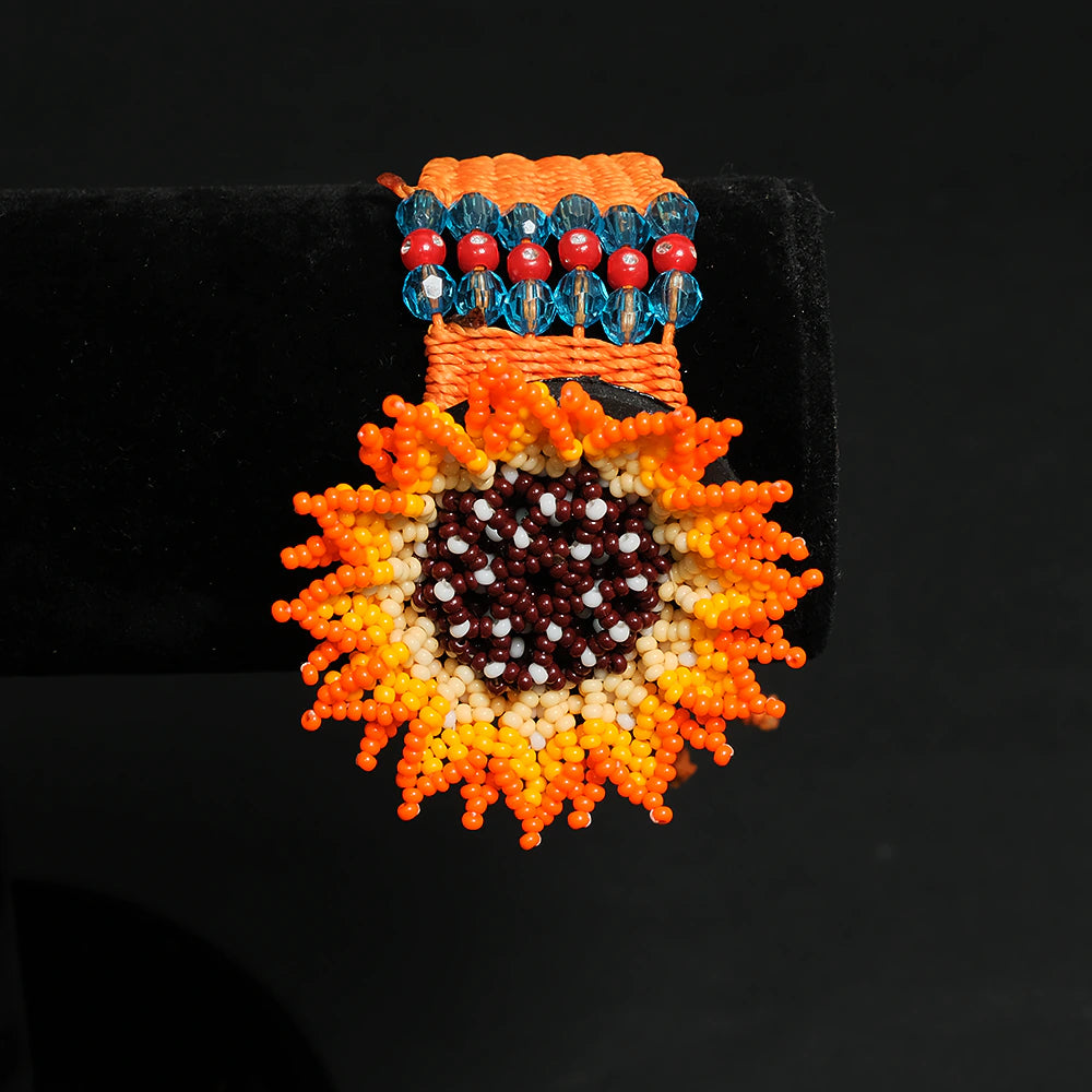 Pulsera Girasol Sunburst – Tejida a Mano en Mostacilla C9-02