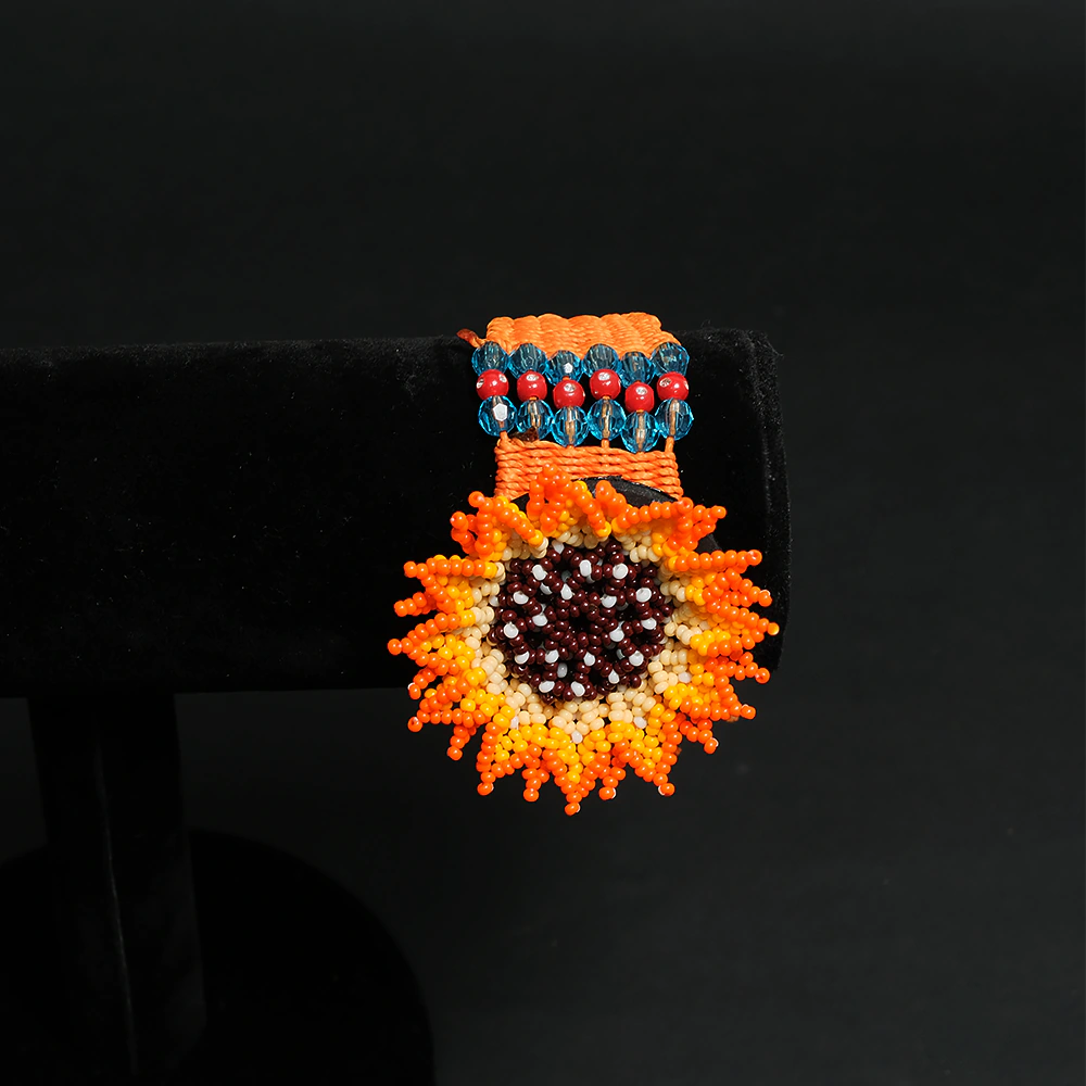 Pulsera Girasol Sunburst – Tejida a Mano en Mostacilla C9-02