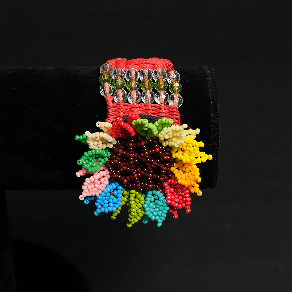 Pulsera Flor Arcoiris Luxe – Tejida a Mano en Mostacilla C9-04