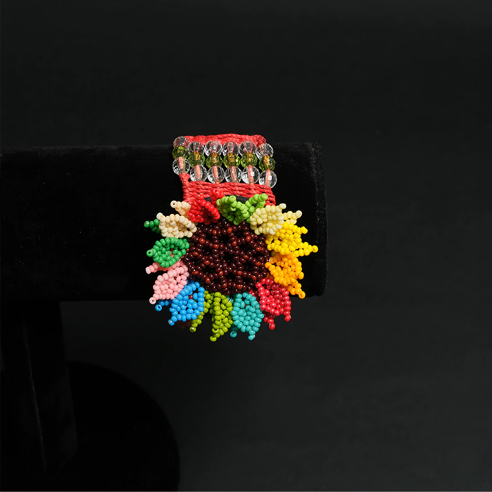 Pulsera Flor Arcoiris Luxe – Tejida a Mano en Mostacilla C9-04