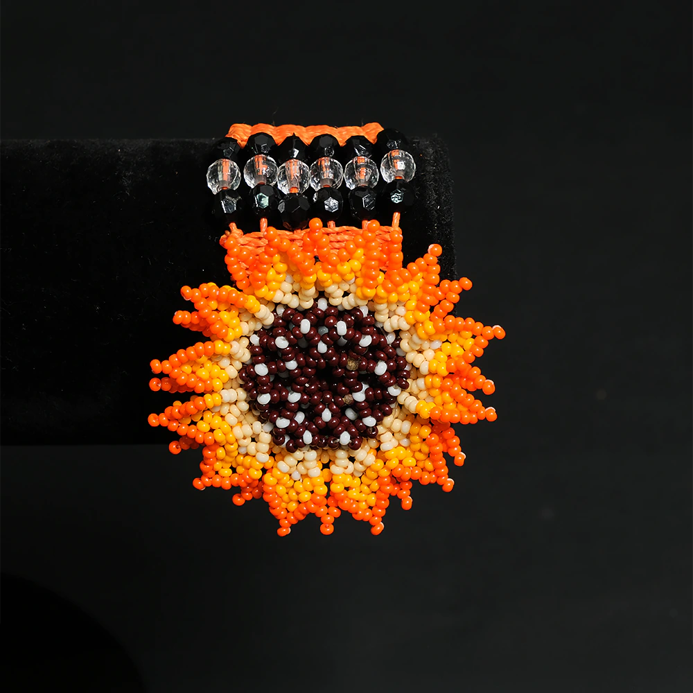Pulsera Girasol Radiante Luxe – Tejida a Mano en Mostacilla Artesanal C9-06