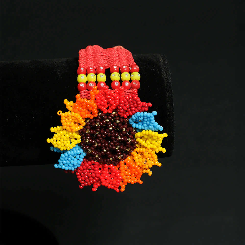 Pulsera Girasol Multicolor – Tejida a Mano en Mostacilla Artesanal C9-08