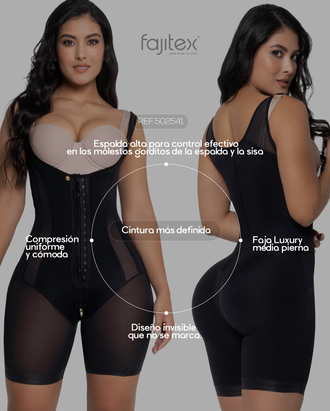 FAJITEX FAJA LUXURY MEDIA PIERNA ESPALDA ALTA 2 BROCHES REF. 502541
