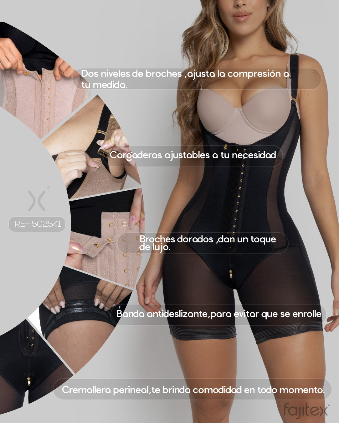 FAJITEX FAJA LUXURY MEDIA PIERNA ESPALDA ALTA 2 BROCHES REF. 502541