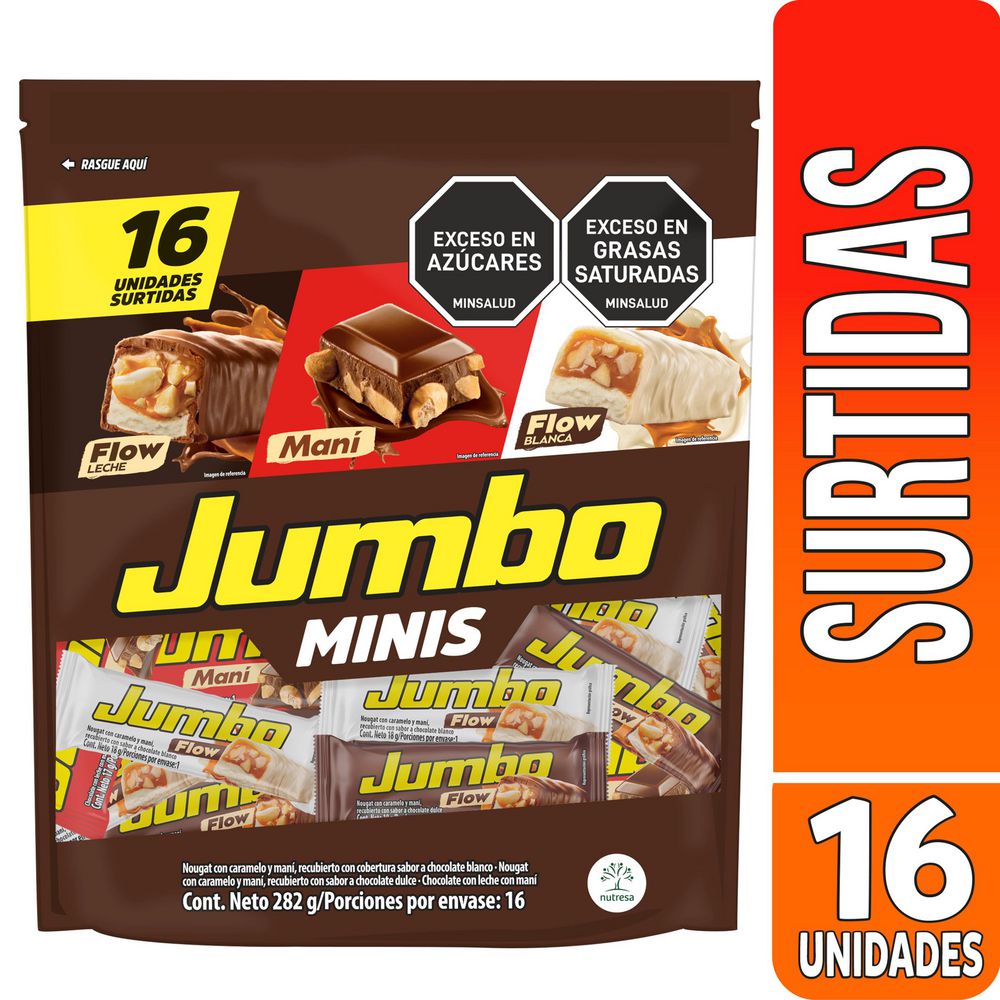 Chocolates Jumbo Mini 16 Unidades Snack