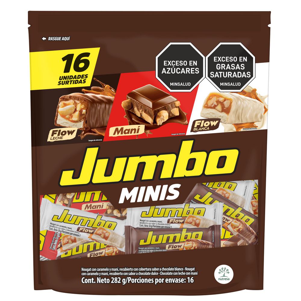 Chocolates Jumbo Mini 16 Unidades Snack