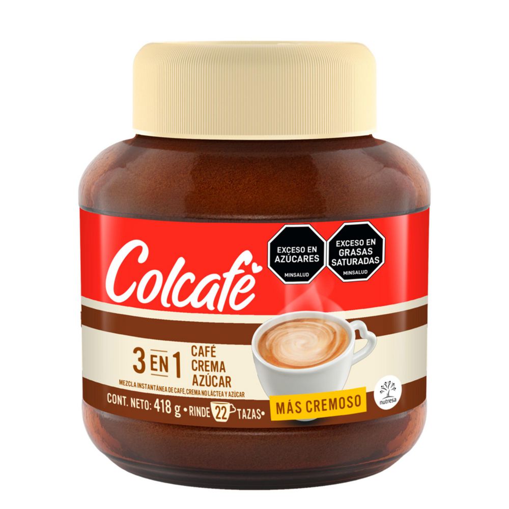 Cafe Colcafe 3 en 1 - Cafe Crema y Azucar x 418g