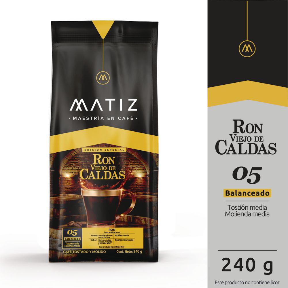 MATIZ Cafe molido edicion ron viejo de Caldas x 240 gr