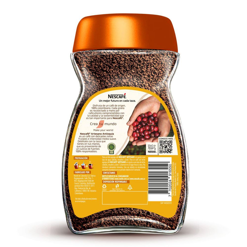 NESCAFE CAFE ARTESANO ANTIOQUIA (85  gr)