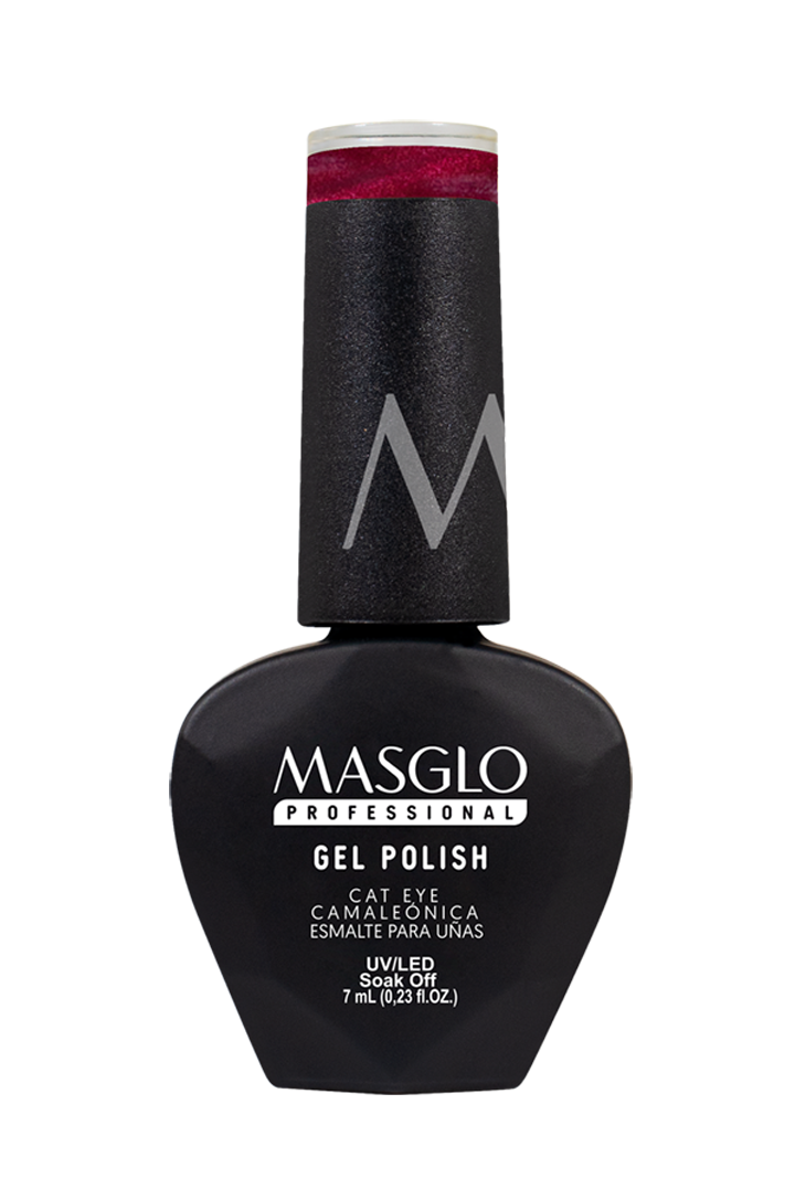 CAMALEONICA - ESMALTE SEMIPERMANENTE MASGLO PROFESSIONAL GEL POLISH 7 ML PERLADO EFECTO CAT EYE- GAMA ROJO