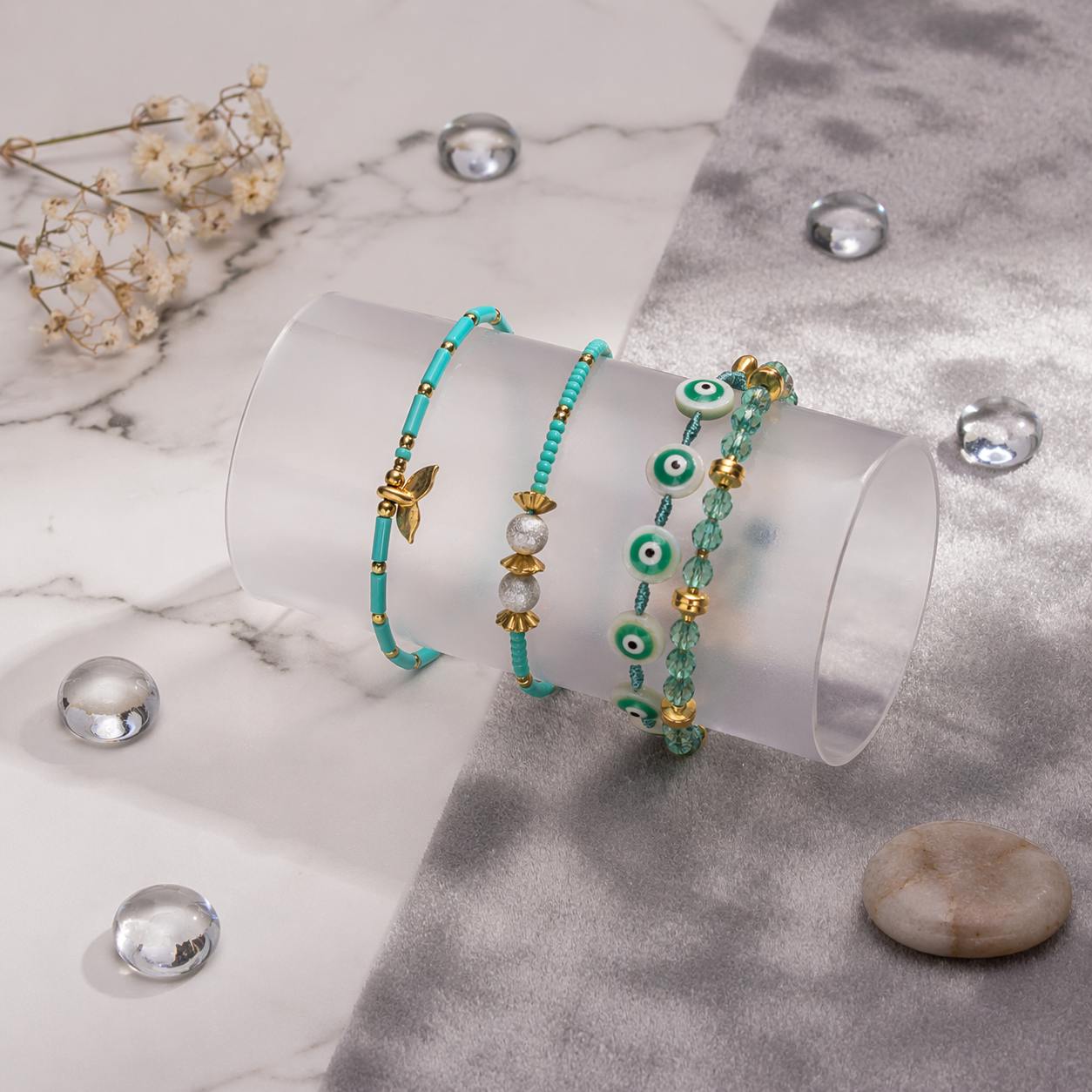 Set de Pulseras Pastel Aura Boho Chic H9-02