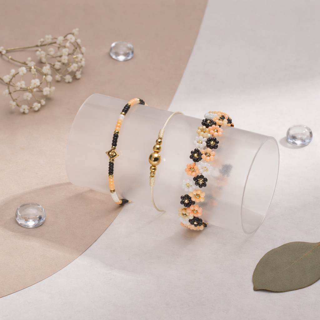 Set de Pulseras Golden Blossom Elegance I6-02