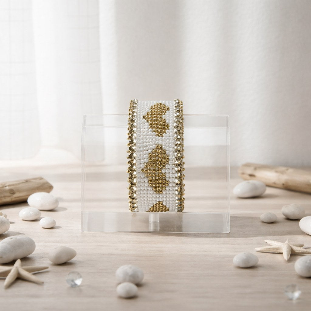 Pulsera Corazones Dorados I3-10