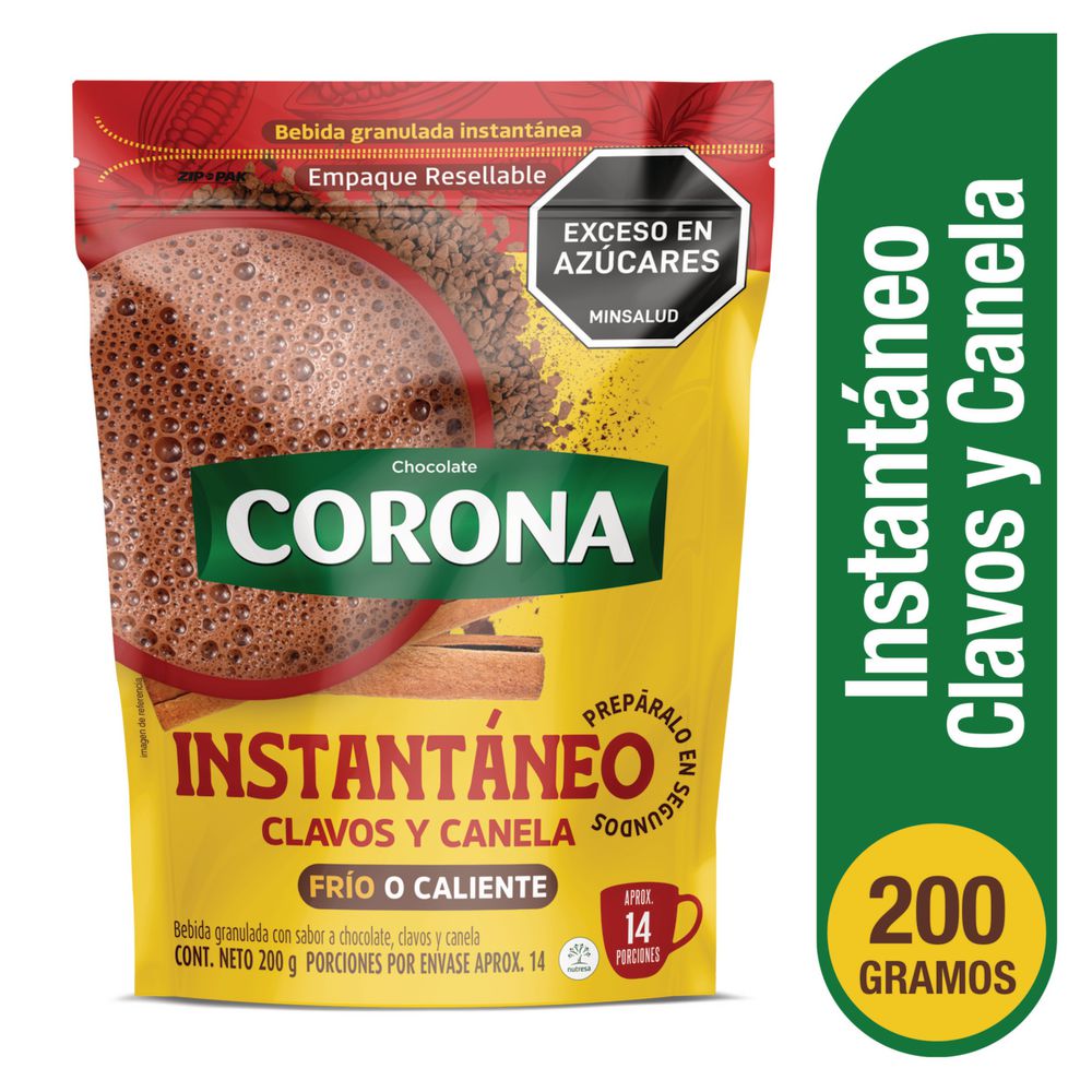 CHOCOLATE CORONA 200G CHOCOLATE INSTANTANEO CLAVOS Y CANELA