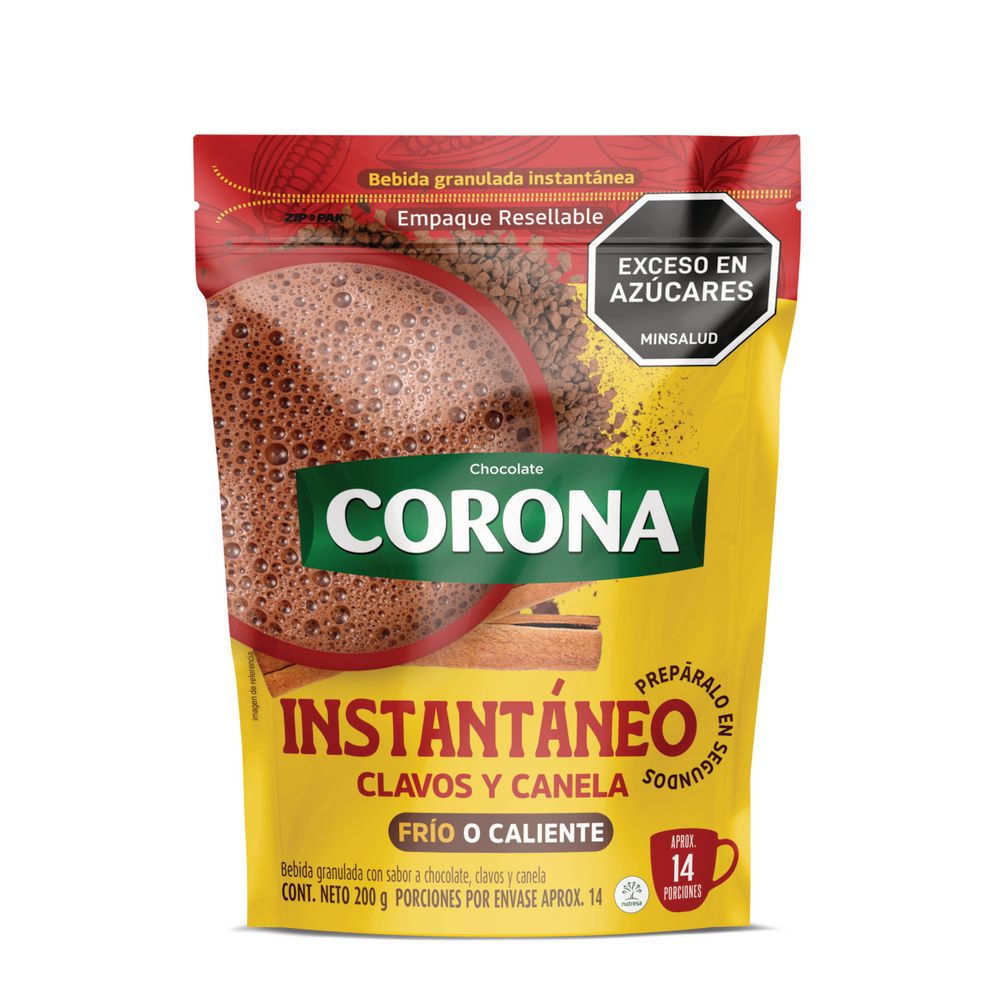 CHOCOLATE CORONA 200G CHOCOLATE INSTANTANEO CLAVOS Y CANELA