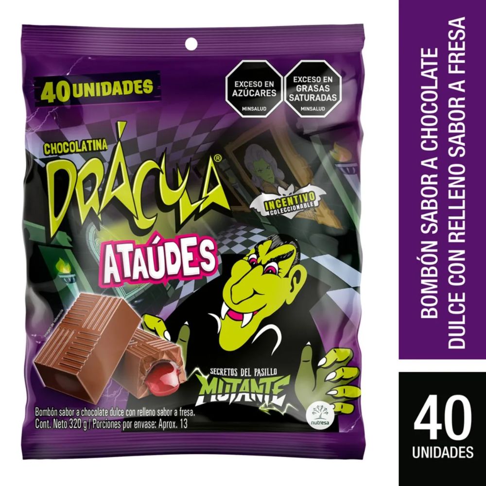 CHOCOLATINA DRACULA ATAUDES x40 Unid - 320g
