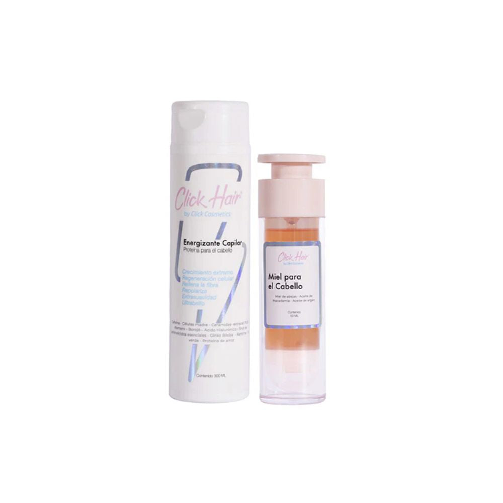 Click Hair Miel para el cabello y  Energizante Capilar (2 Pack)