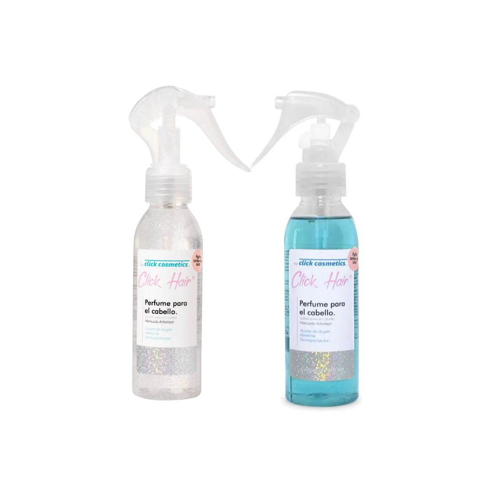 Click Hair Perfume para el cabello Transparente y Azul (2 Pack)