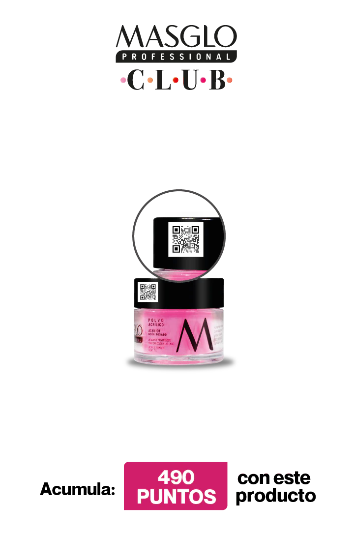 POLVO ACRiLICO NEoN ROSADO 7 GR MASGLO