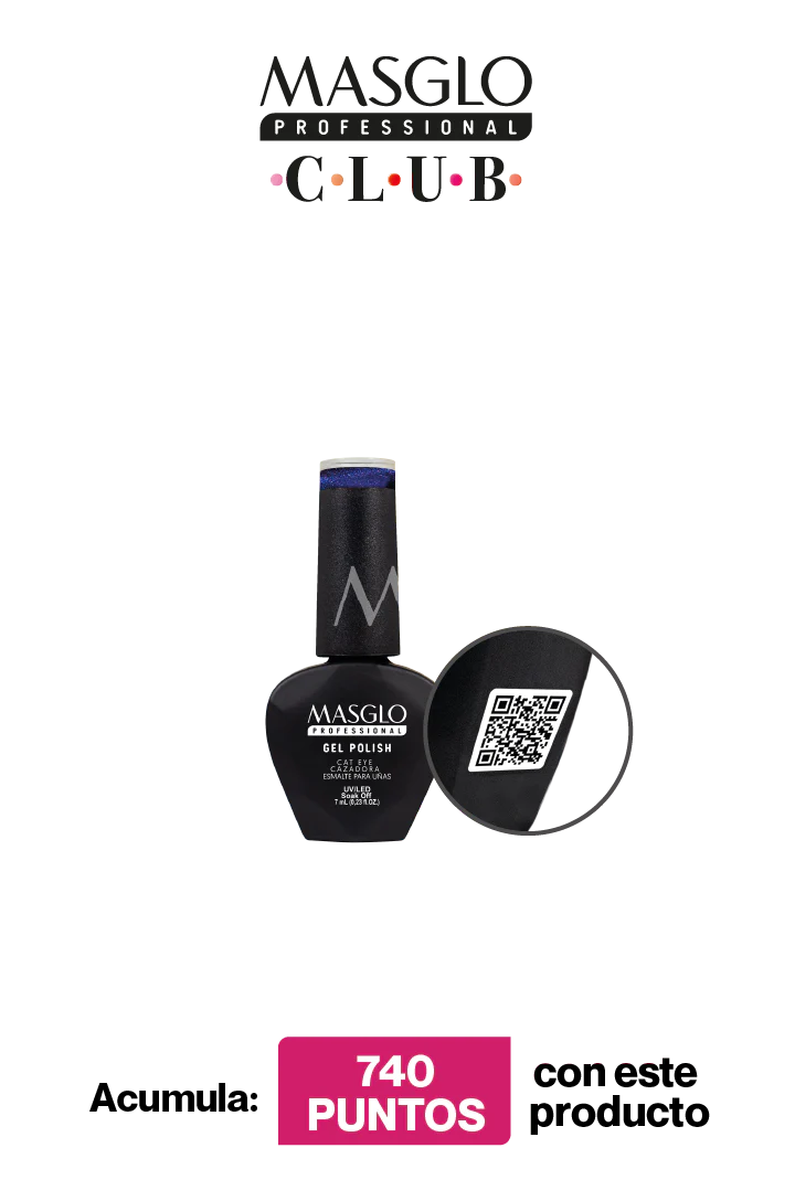 CAZADORA - ESMALTE SEMIPERMANENTE MASGLO PROFESSIONAL GEL POLISH 7 ML PERLADO EFECTO CAT EYE- GAMA VIOLETA