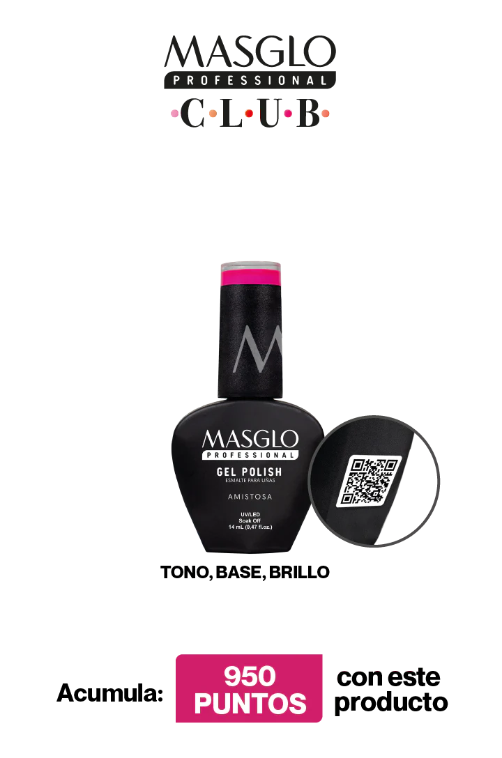 AMISTOSA - ESMALTE SEMIPERMANENTE MASGLO PROFESSIONAL GEL POLISH 14 ML CREMOSO - GAMA MORADO