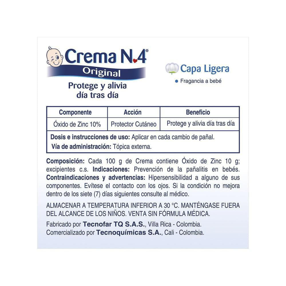 CREMA No 4 Antipanalitis Original Capa Ligera x 20gr