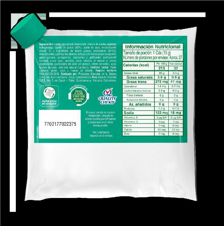 Alqueria Crema de leche deslactosada x 400gr