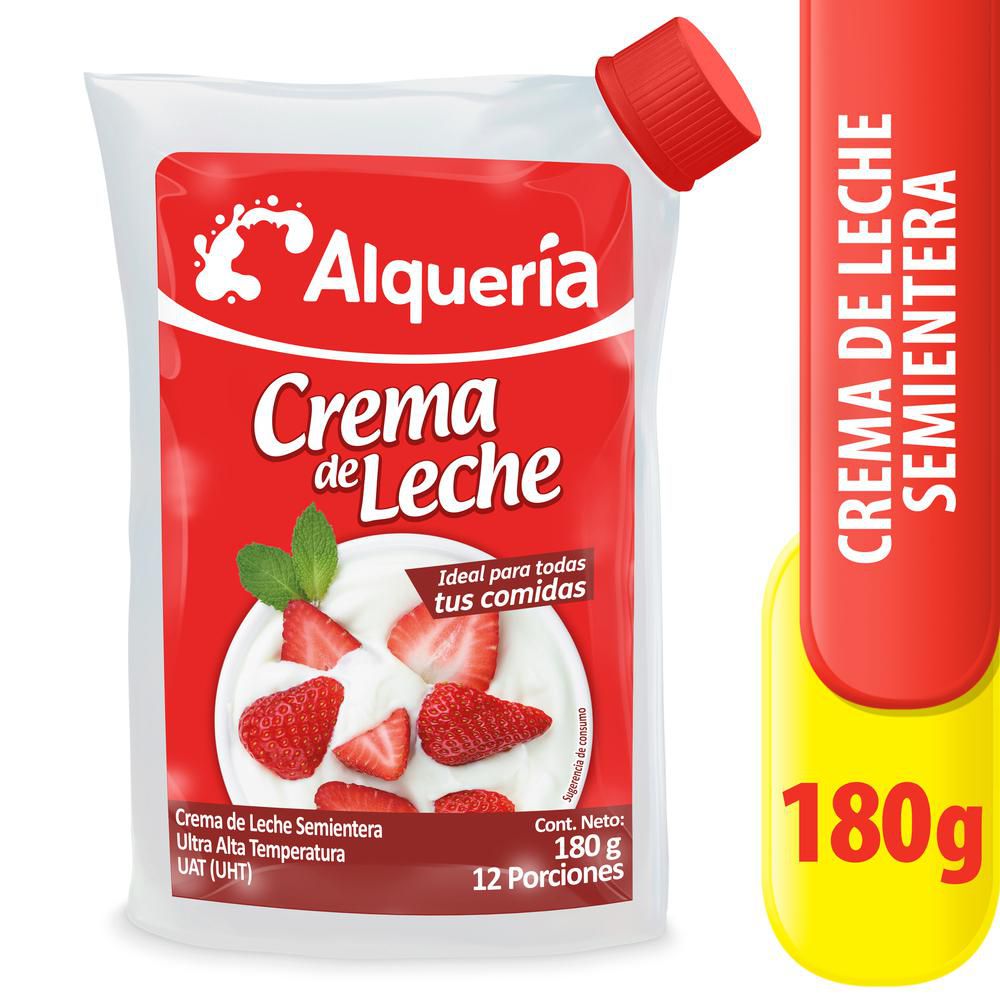 Alqueria Crema de leche semientera x 180gr