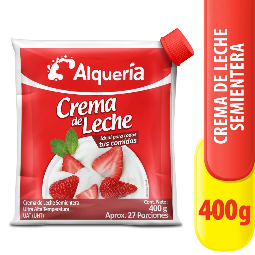 Alqueria Crema de leche semientera x 400gr