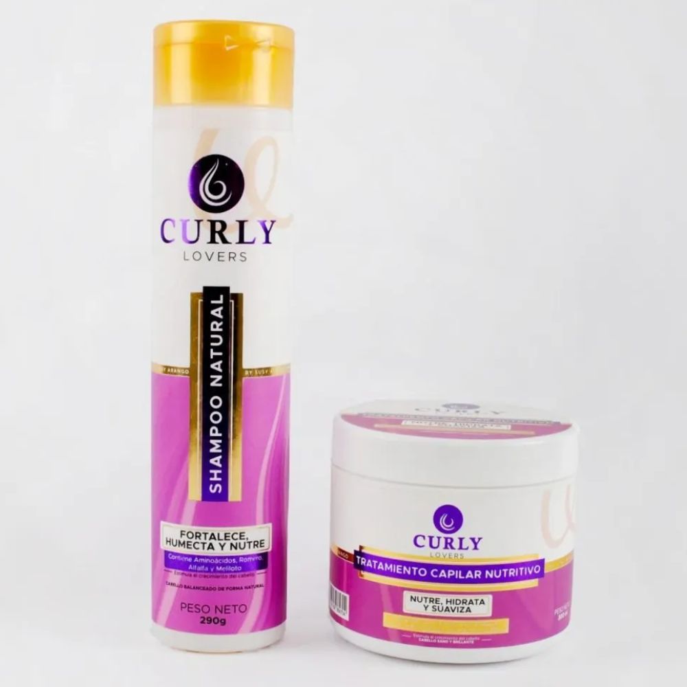 Curly Lovers Kit Curly Shower Natural Shampoo and Conditioner Treatment (2 Pack) 
