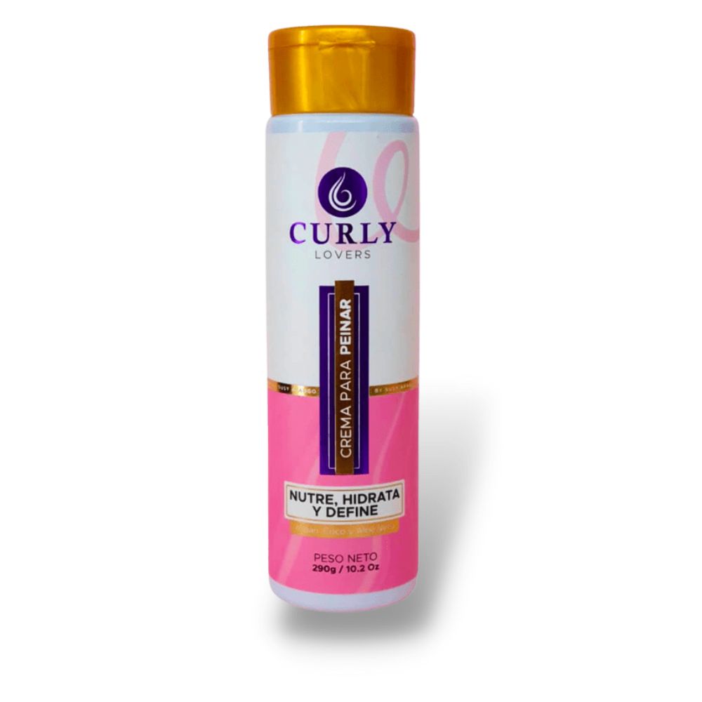 Curly Lovers Crema Para Peinar, Curly Lovers Gel Natural para Cabello Grueso y Curly Lovers Aceite de Jojoba - Curly Lover Afro Kit Melena Definida (Cabello Grueso) (3 pack)