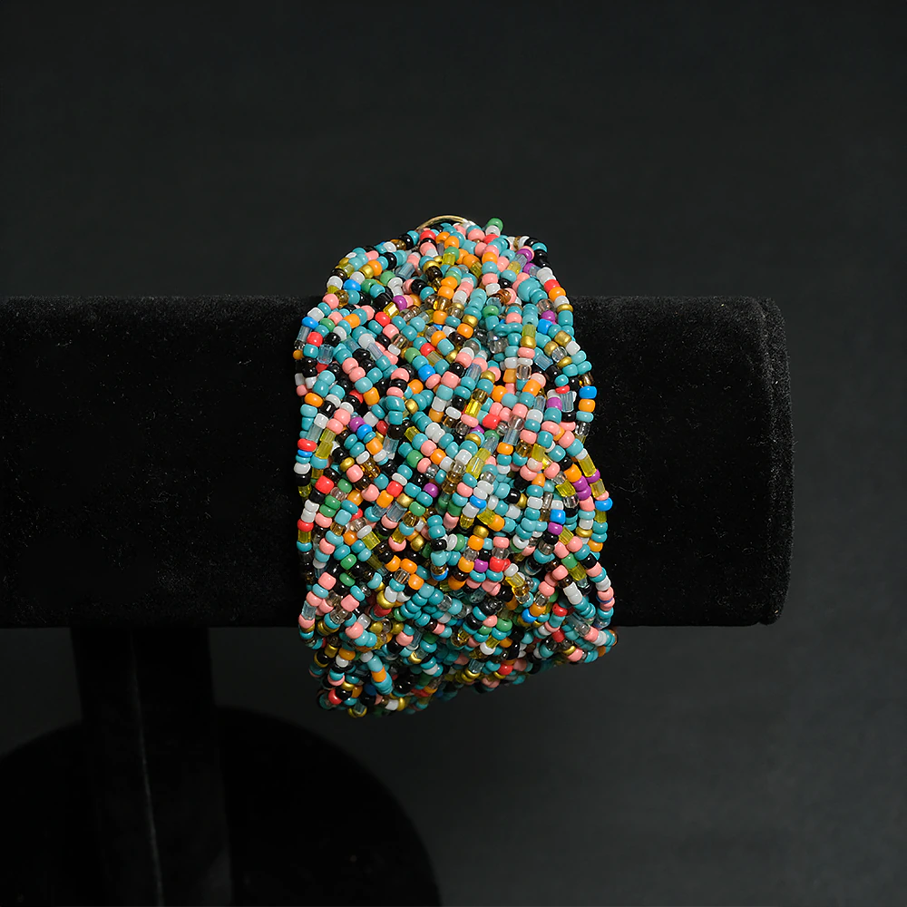 Pulsera Premium Rainbow Mosaic | Brazalete Artesanal Multicolor en Chaquiras D1-03