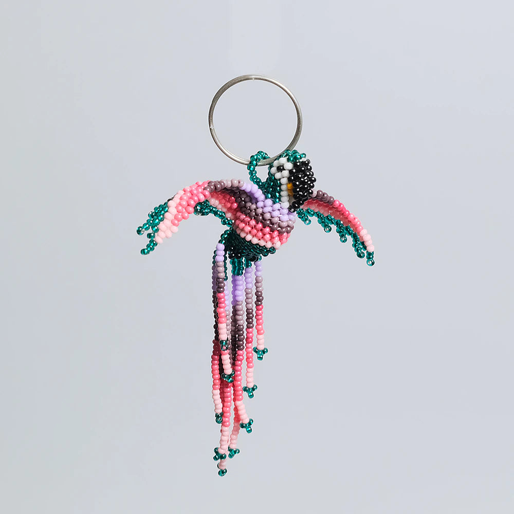 Llavero Artesanal Guacamaya Multicolor | Accesorio en Chaquiras Hecho a Mano D2-02