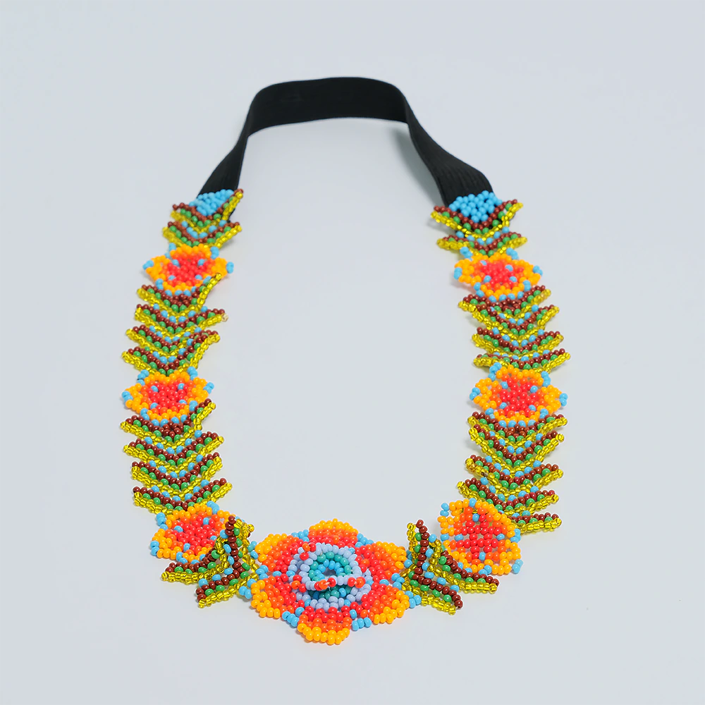 Balaca Premium Aurora Bloom Beads de Chaquira Floral Multicolor | Accesorio Artesanal Etnico Hecho a Mano D6-05