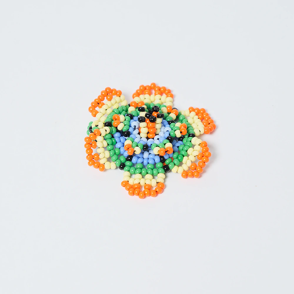 Anillo Premium Floral Multicolor en Mostacilla Hecho a Mano Boho Chic Statement D8-01