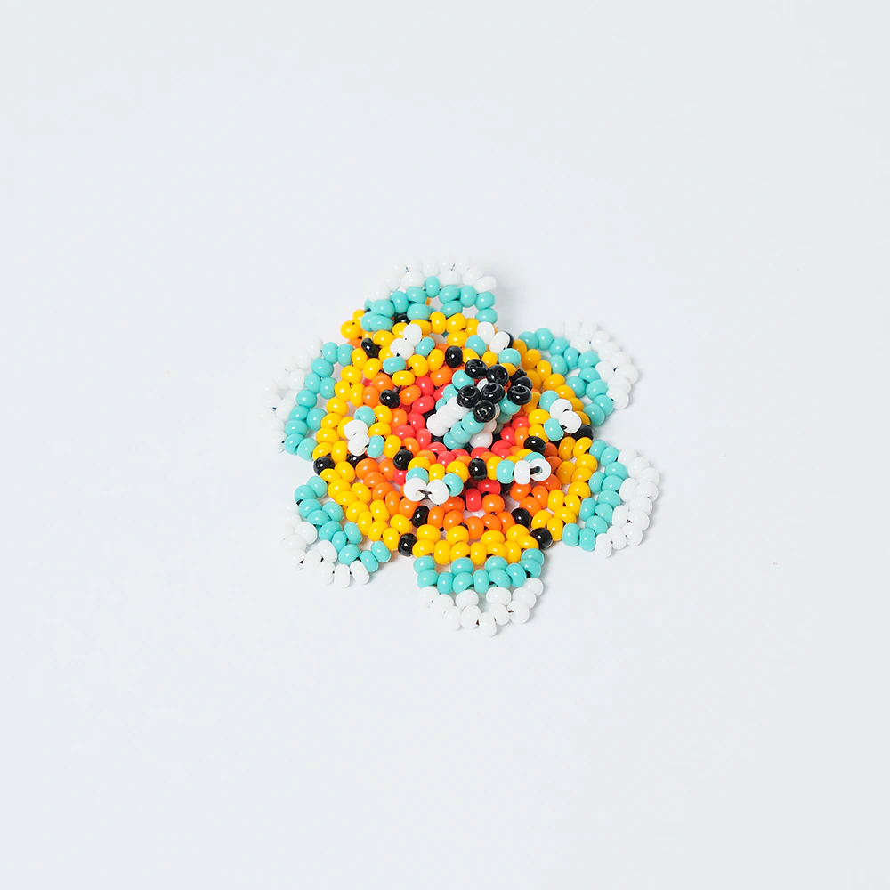Anillo Premium Flor Aurora Multicolor en Mostacilla Artesanal Boho Chic Ajustable D8-03