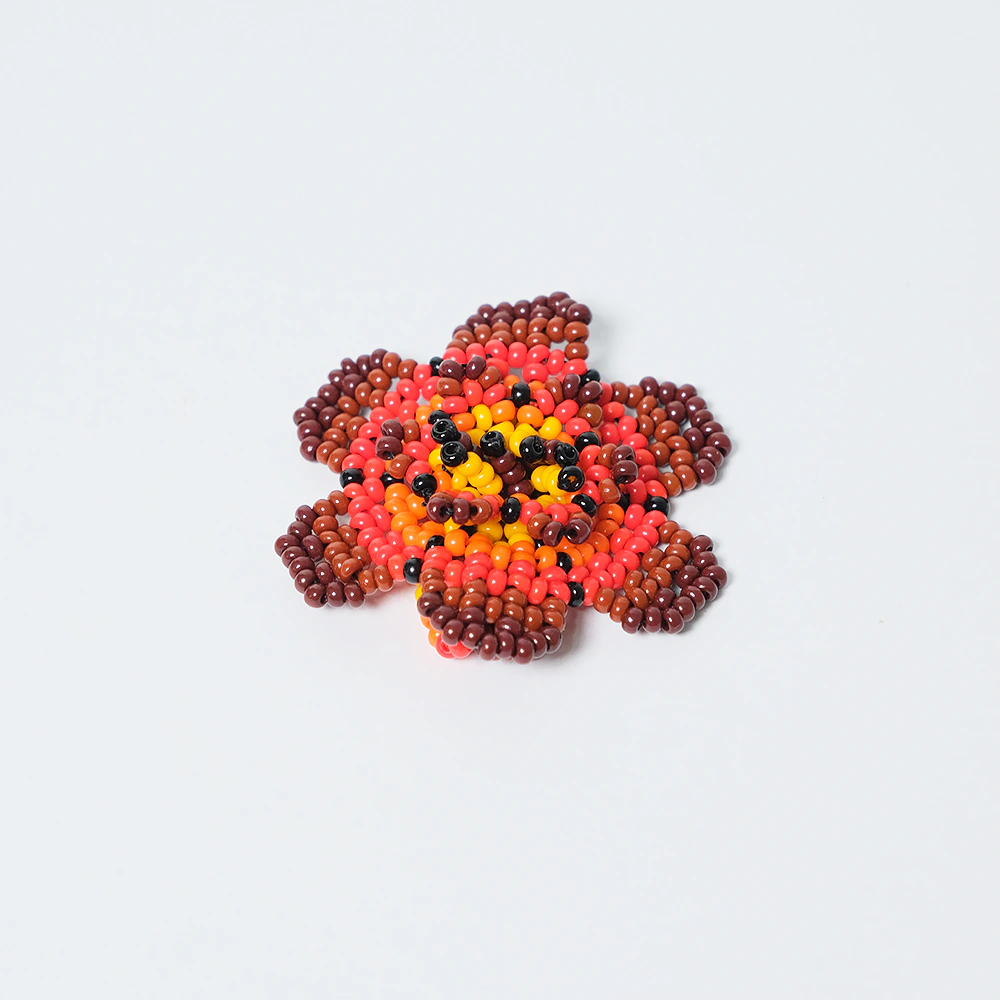 Anillo Premium Flor Terra Boho en Mostacilla Artesanal Ajustable Hecho a Mano D8-05