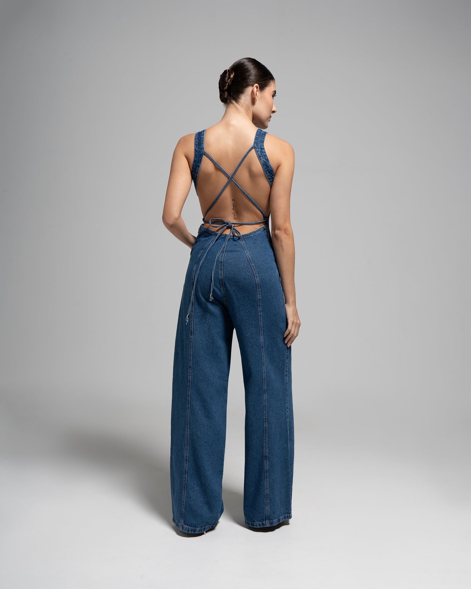 UPFEMME ENTERIZO SIN MANGAS INDIGO BOTA RECTA REF UP-2410