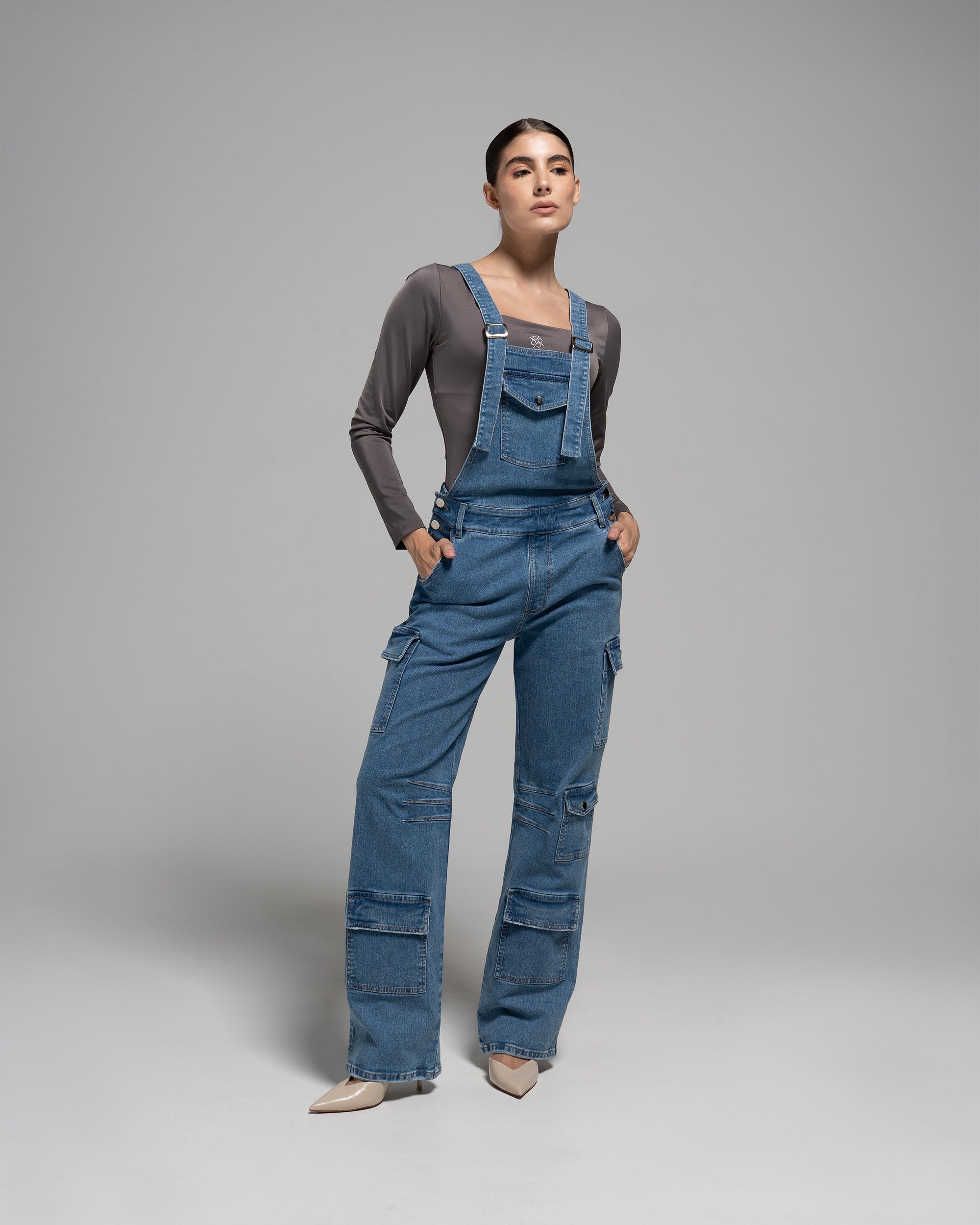 UPFEMME BRAGA LARGA JARDINERA DENIM REF UP-2560