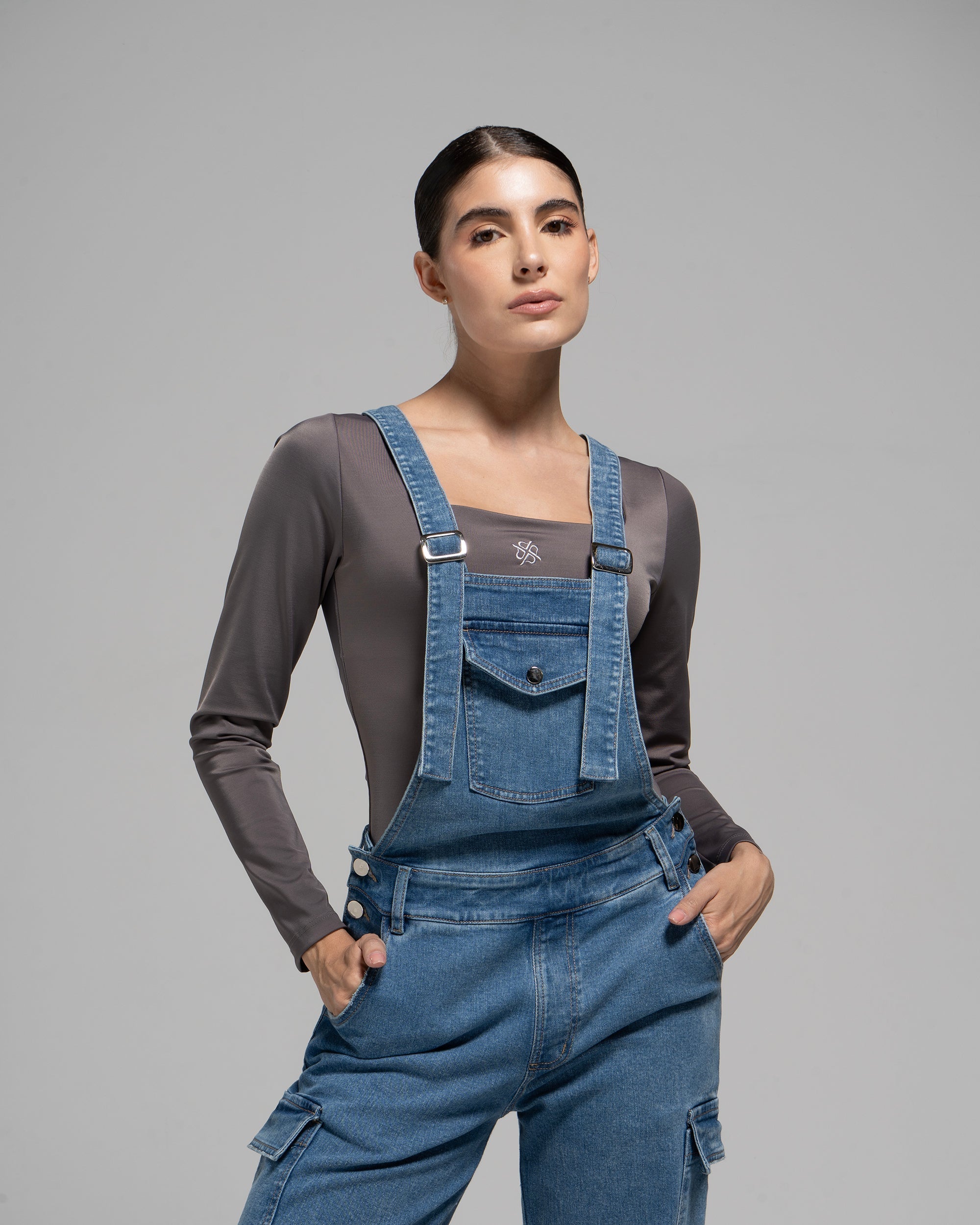 UPFEMME BRAGA LARGA JARDINERA DENIM REF UP-2560