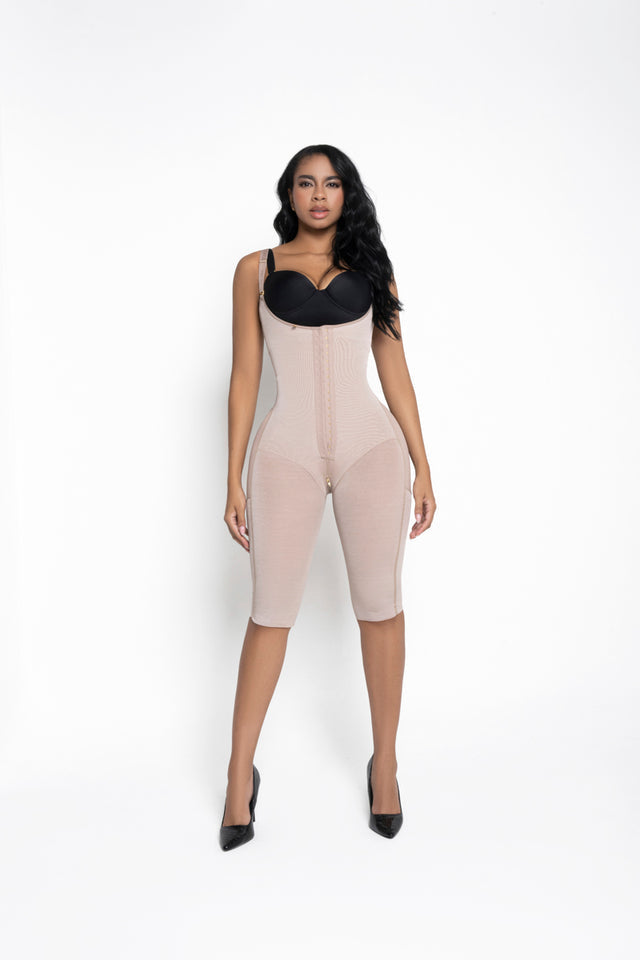 Full Body Colombian Shaper - Open Bust Faja with 4-Row Front Hook Closure REF 222841