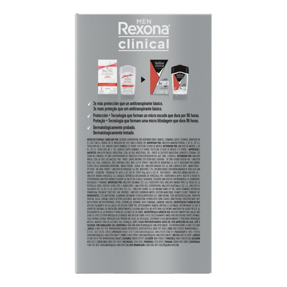 REXONA Desodorante Clinical Sport Stregth Crema x 48 gr