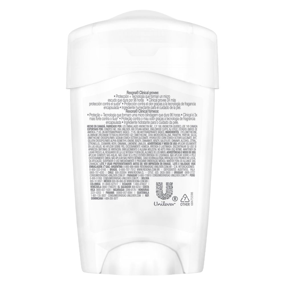 rexona clinical classic desodorante crema antitranspirante barra mujer x 48 gr