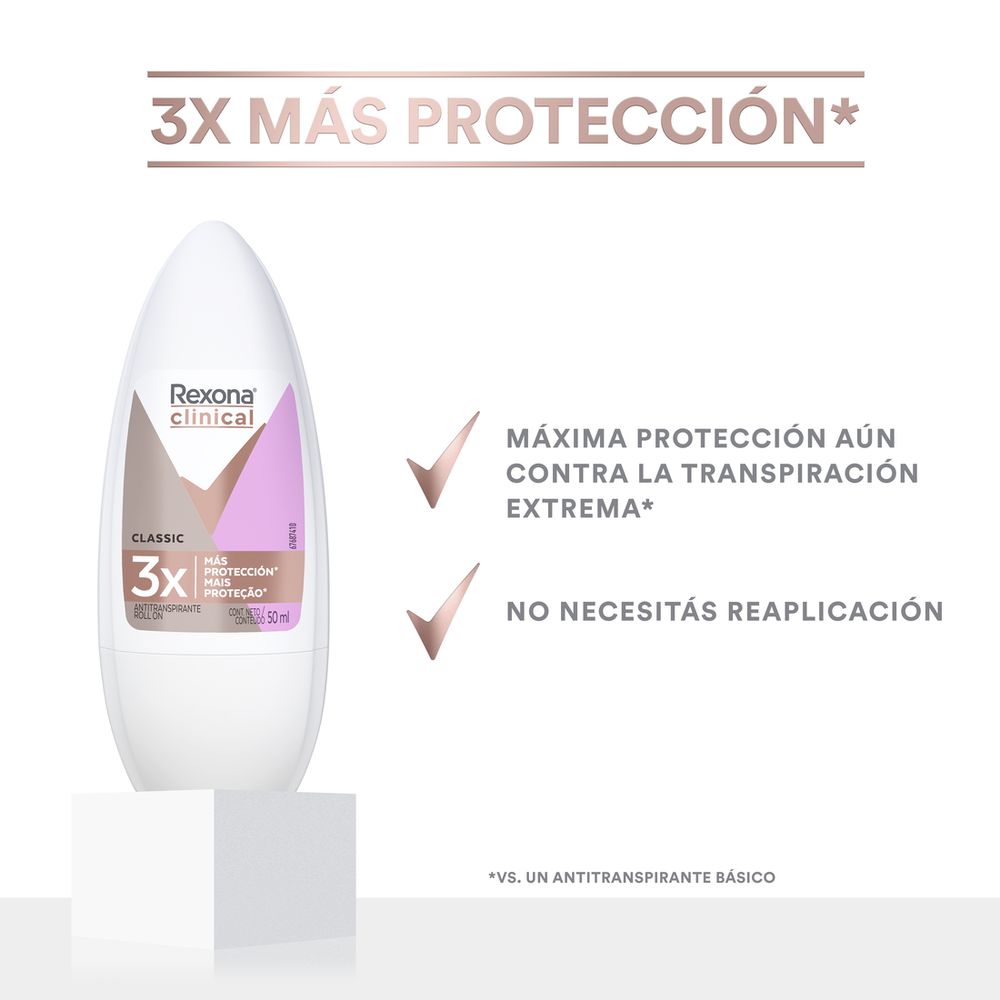 Rexona Desodorante Clinical Classic Roll On 50ml
