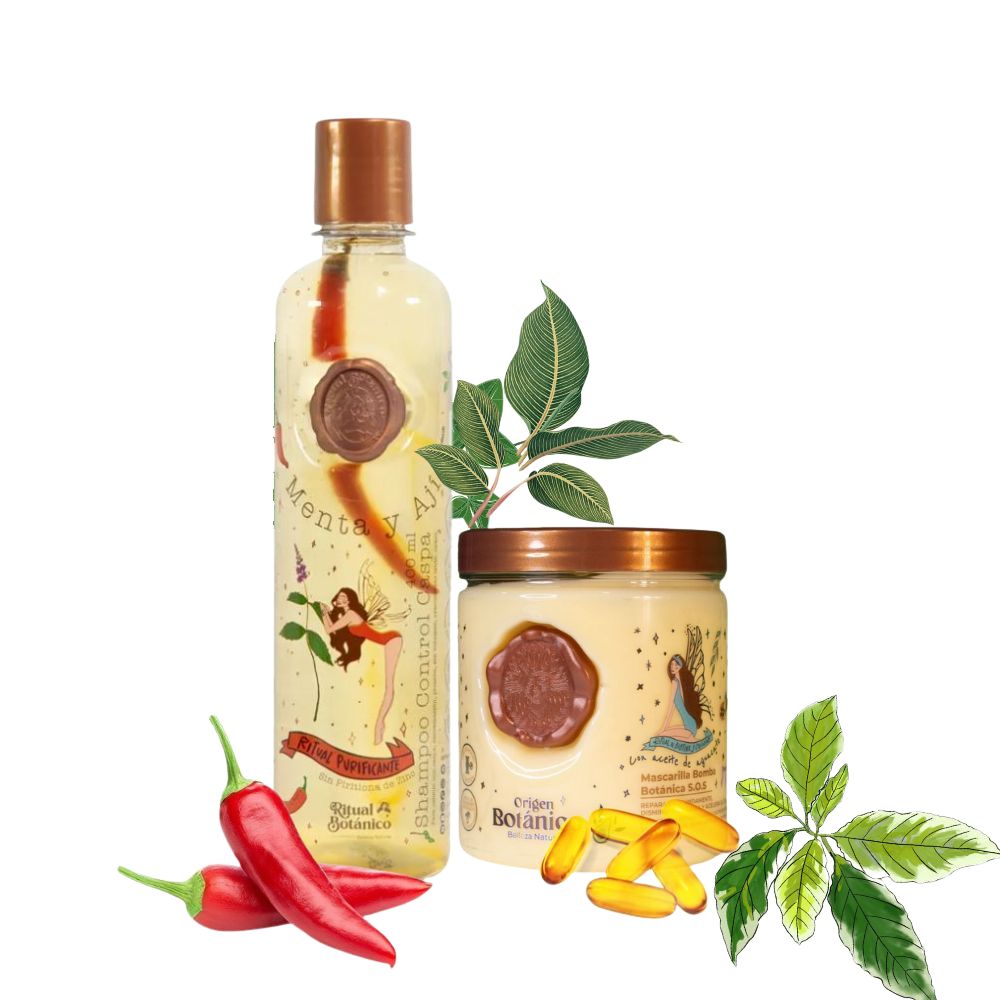 Ritual Botanico Shampoo Aji y Mascarilla Bomba capilar ritual Botanico (2 Pack)