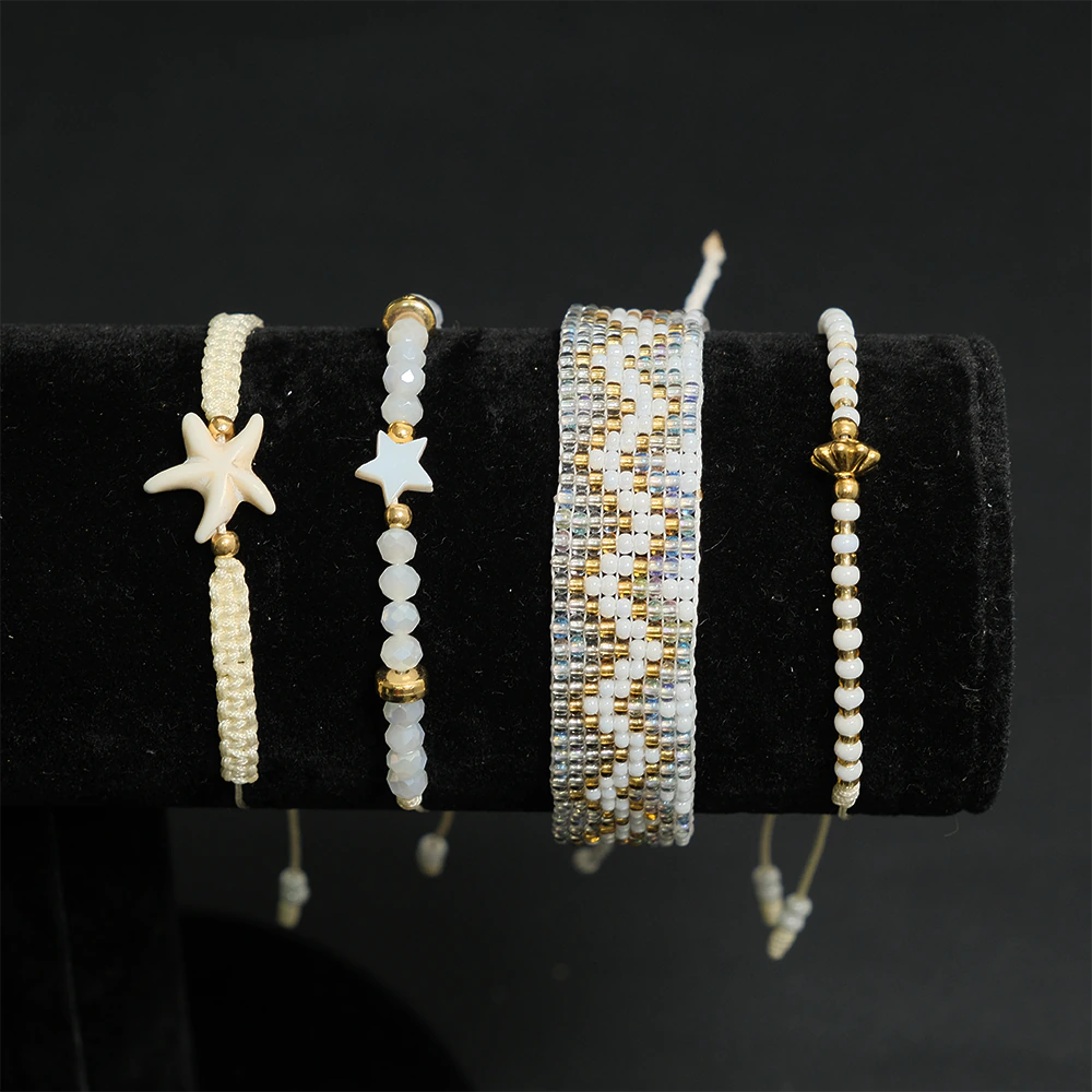 Juego Ivory Starfish Luxe de Pulseras Multicapas con Estrella Marina E2-14