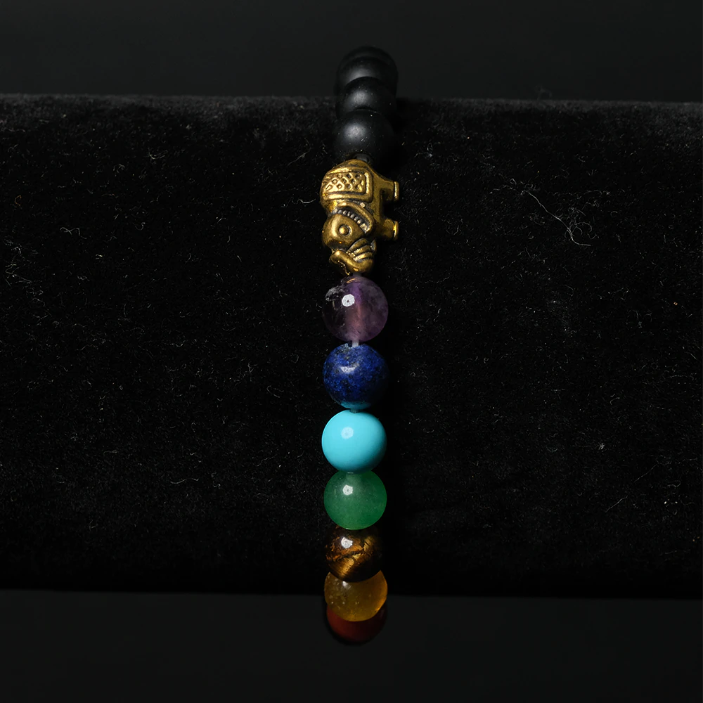 Pulsera Chakra Harmony con Piedras Naturales Multicolor y Dije Pez E6-01