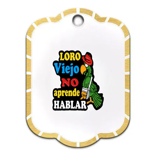 Pin metalico loro viejo no aprende hablar PI-08