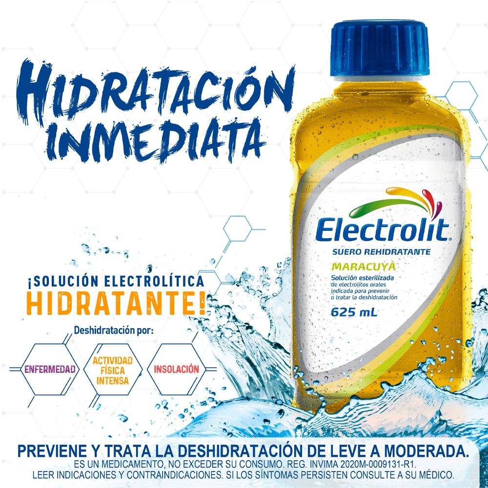 Electrolit suero rehidratante sabor maracuya x625ml